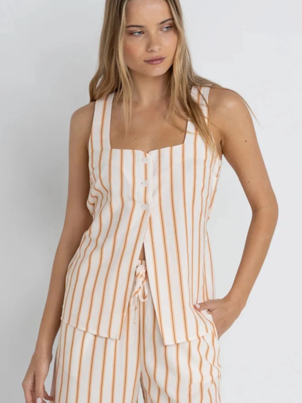 Tide Stripe Linen Vest